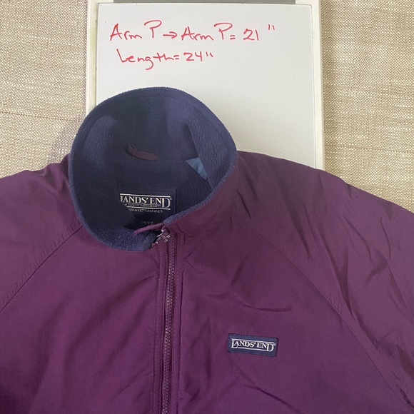 Lands End Womens Purple Nylon Navy Fleece Lined Lightweight Jacket. Sz -S - Picture 10 of 15